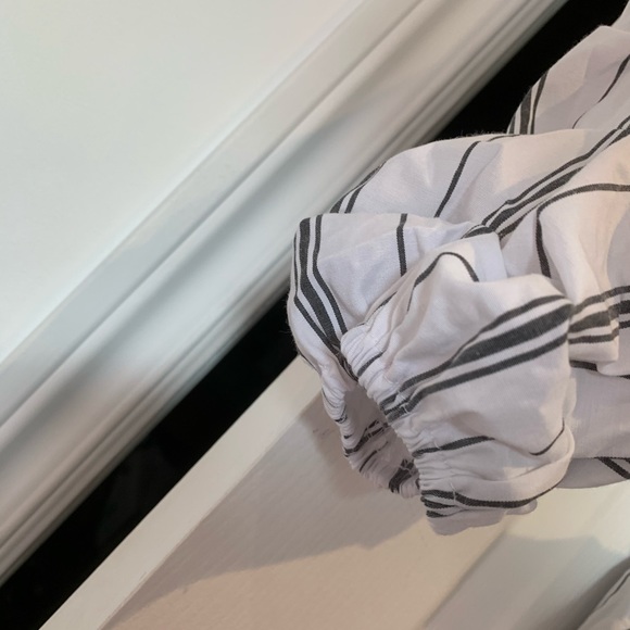 BIG SLEEVES BLOUSE OVERSIZE STRIPES WHITE - Picture 3 of 5